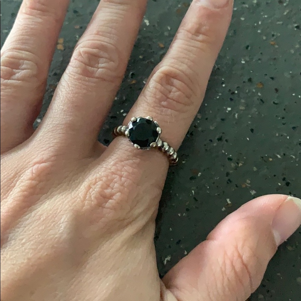 Pandora black onyx spinel ring